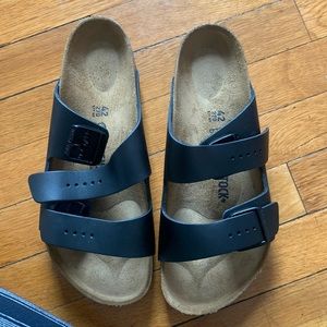 NIB Birkenstock Arizona Black Smooth Leather 42